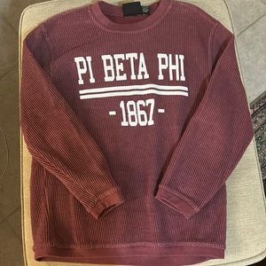Pi Beta Phi sorority maroon ribbed crewneck good condition great for big/little